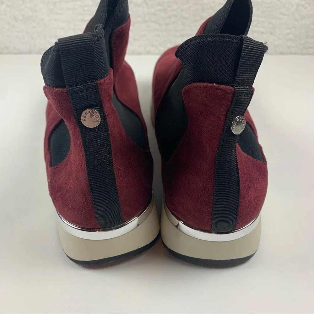 Kenneth Cole Reaction Boots Size 10 Womens Cameron Jogger Chelsea Boots Burgundy